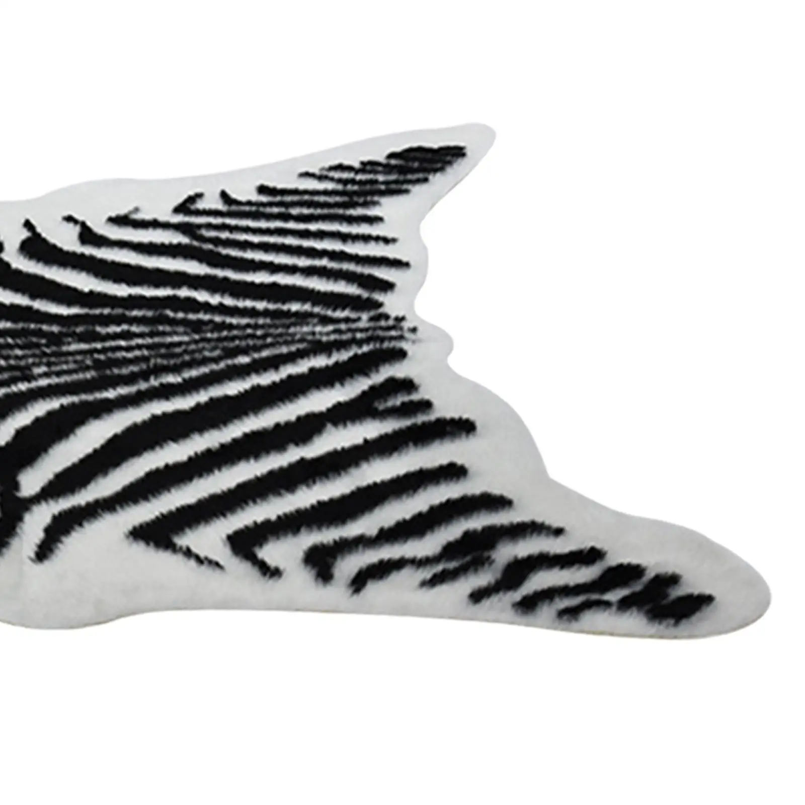 Faux Zebra Print Rug Decorative Gift Wear Resistant Carpet Mat Animal Floor for Doorway Kitchen Bedroom Study Indoor