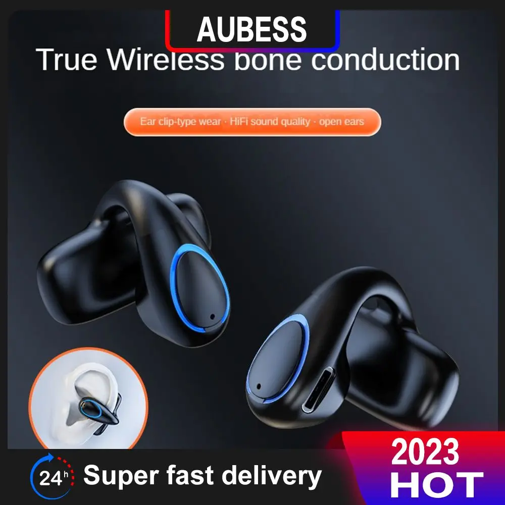 

Touch Control Headset High Elastic Material Type-c Interface Wireless Headset Clip Ear Design Privacy Protection