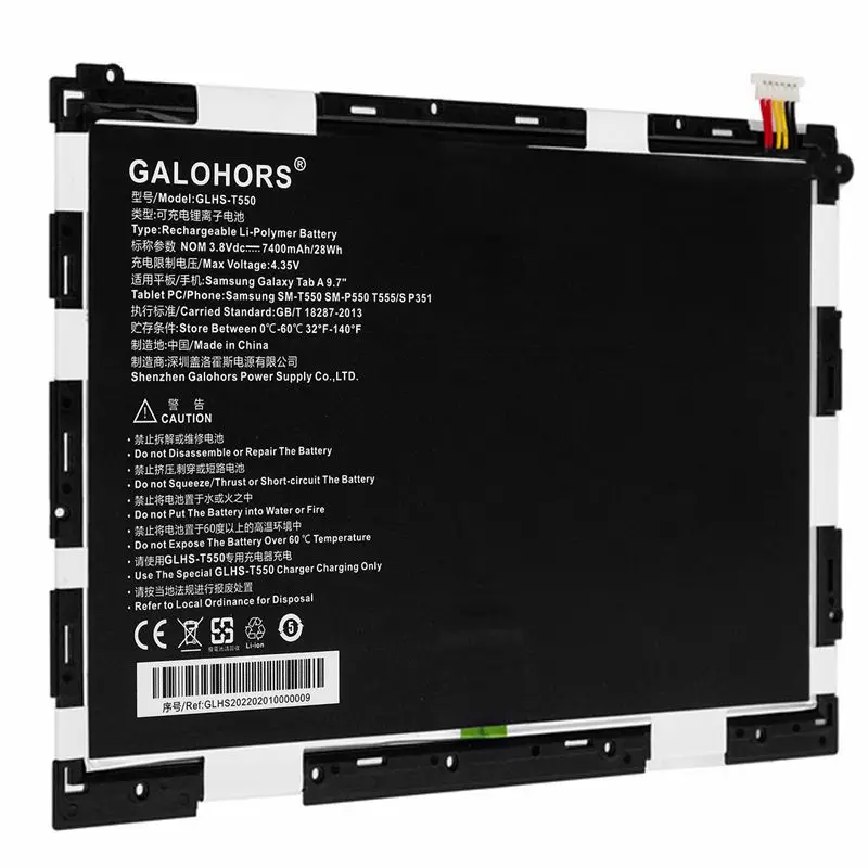 

5 шт./упаковка, перезаряжаемые батареи для Samsung Galaxy Tab A 7400, 9,7 мАч