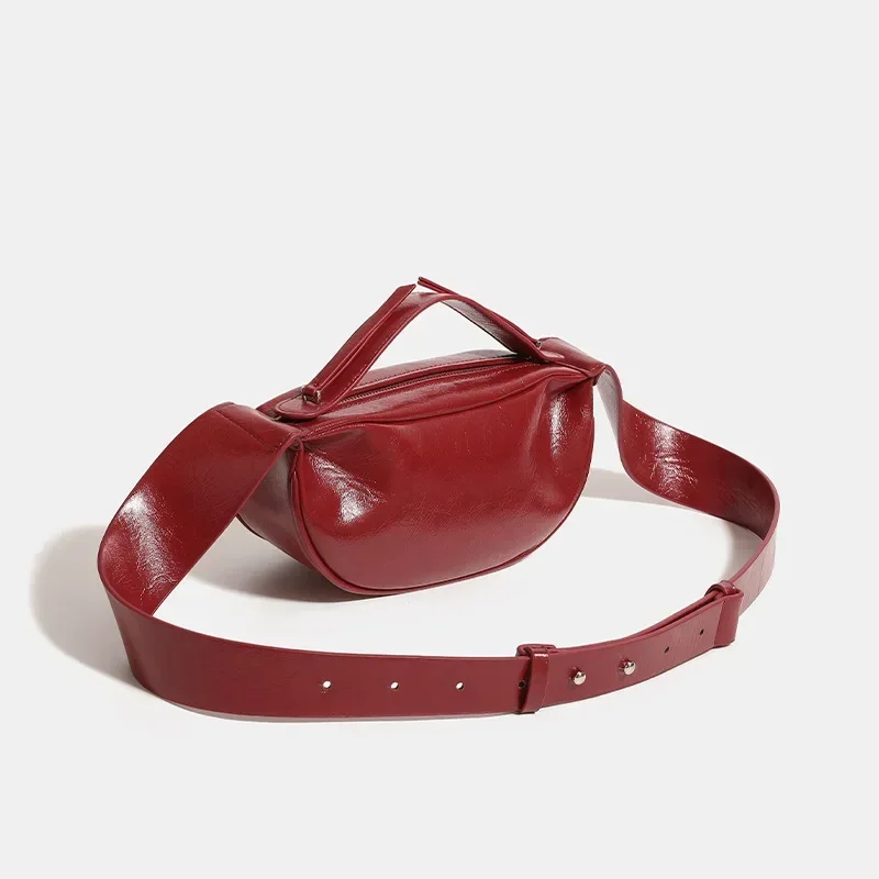 Винтажные красные бродяги для женщин с длинным ремнем через плечо мягкие сумки