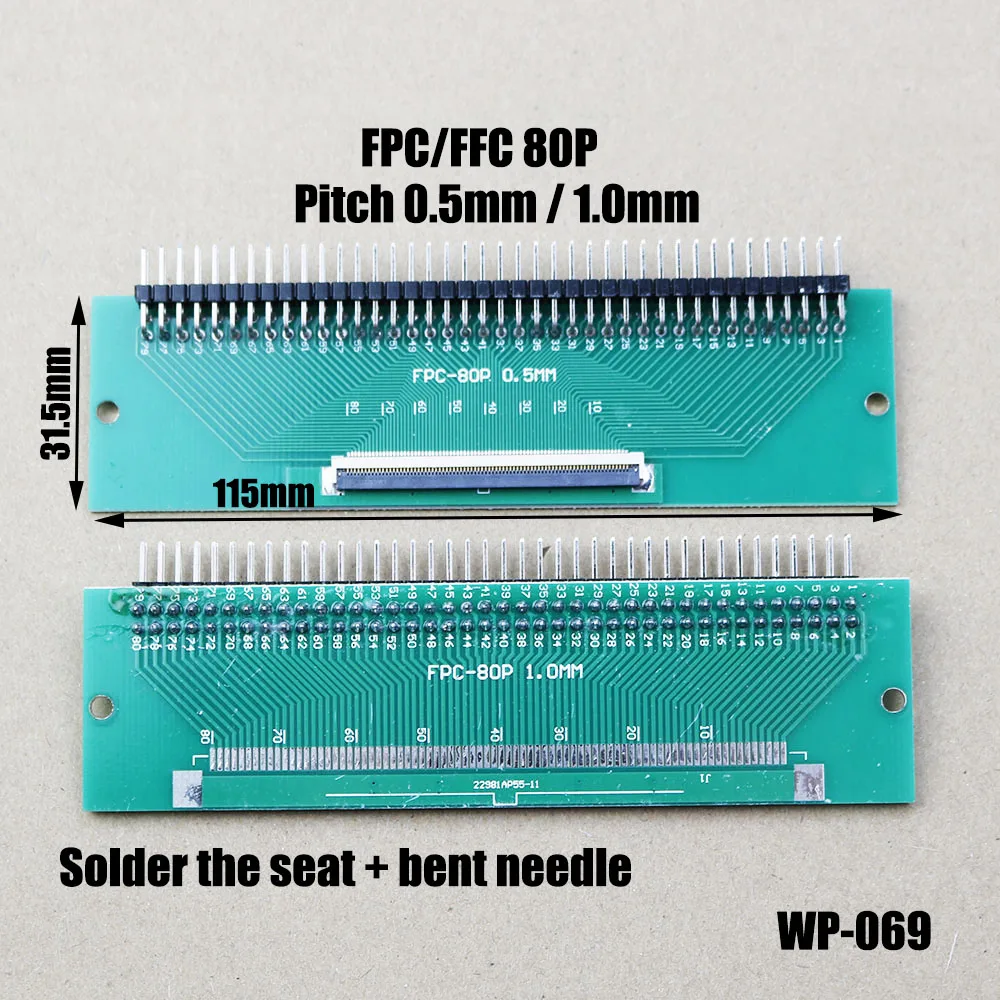 

1pc FPC/FFC Adapter Board 0.5mm To2.54mm Connector Straight Needle And Curved Pin 6P/8P/10P/12P/20P/24P/26P/30P/40P/50P/60P/80P