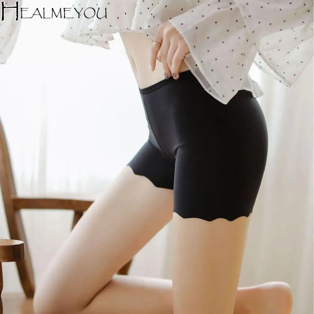 

Women's Summer Safety Shorts Thin Breathable Ice Silk Shorts High Waist Stretch Anti Friction Boxer Briefs Women's Underwear