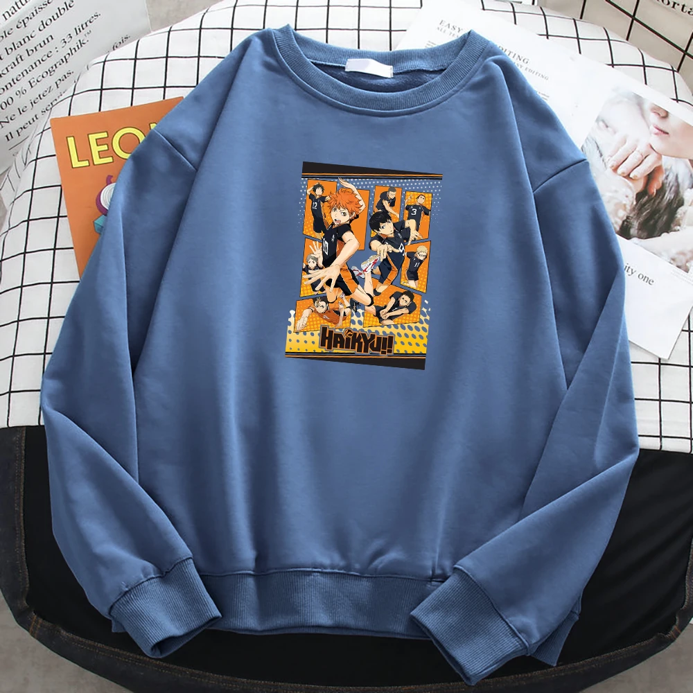 

Haikyuu Handsome Catching And Spiking Ball Action Women Sweatshirts Basic Loose Pullover Autumn Warm Sportswear Female Sweatwear