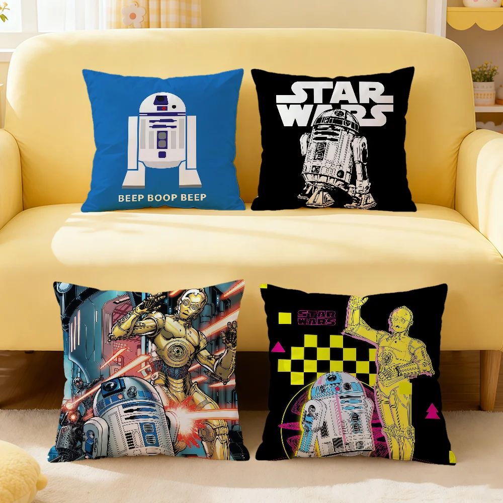 Фото Крутая декоративная наволочка с изображением R2-D2 из Star Wars для дивана, дома, гостиной, офиса, защитный чехол для подушки №2