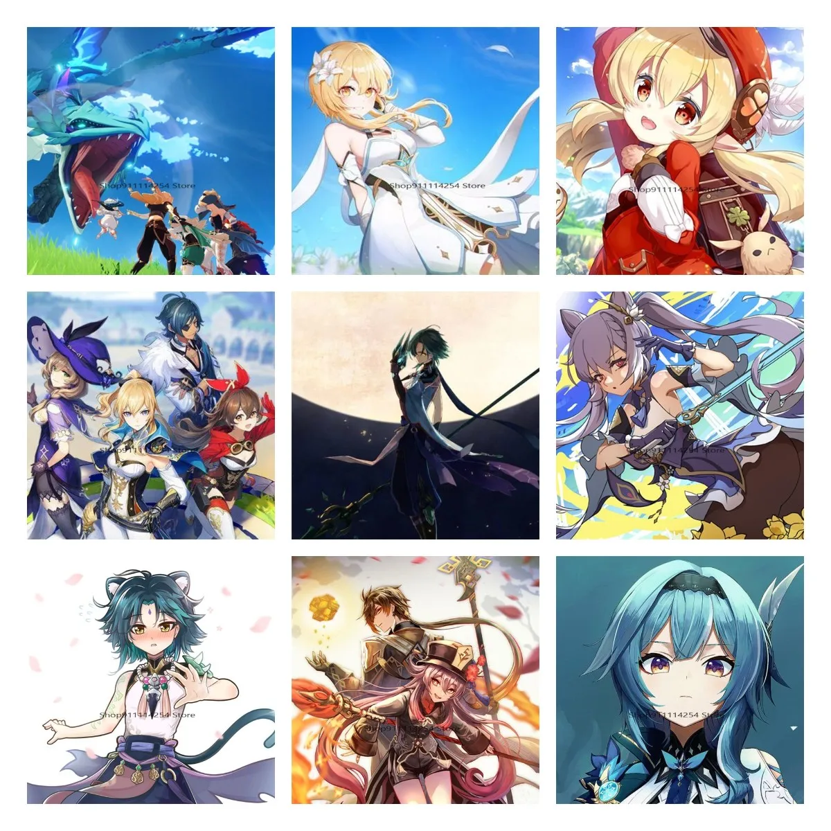 5d алмазная живопись Genshin Impact Game многофункциональная аниме война и дружба ручная