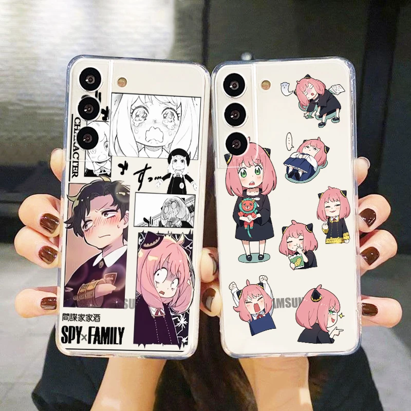 

Anime SPY×FAMILY Anya Forger For Samsung S22 S21 S20 FE Ultra Pro Lite S10 5G S10E S9 S8 Plus S7 Transparent TPU Phone Case