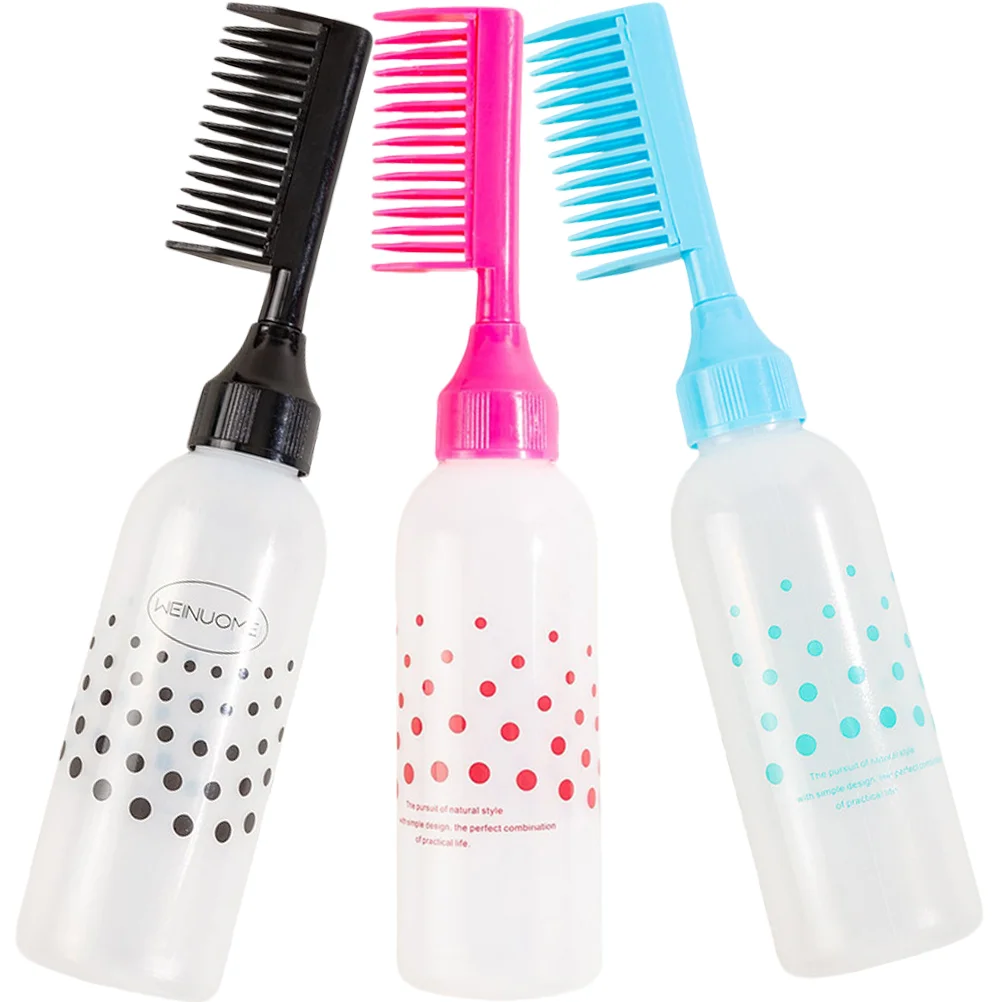 

3pcs Hair Dyeing Bottles Barbershop Salon Hair Dye Bottles Detachable Hair Dye Bottles Supplies