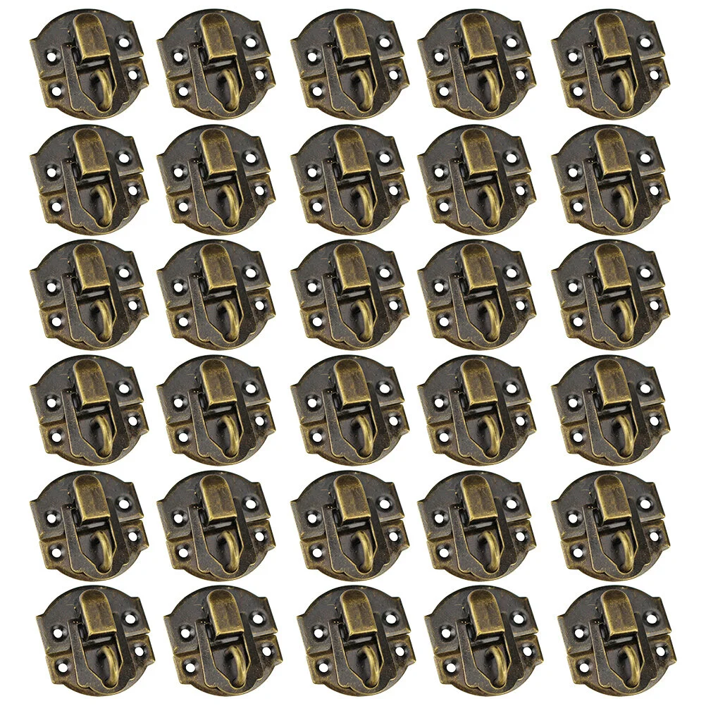 

30 Pcs Wooden Cabinet Latch Hasp Vintage Decor Ingot Buckle Drawer Decorative Lock Iron