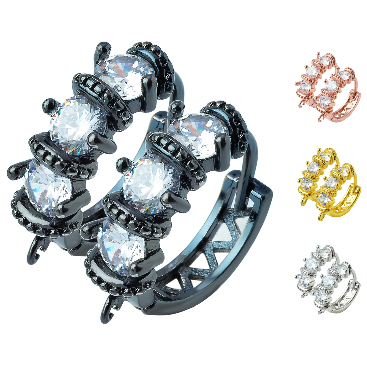 

2Pairs 19*18mm High Quality Copper Zircon DIY Accessories Hoop Buckle Earring Hooks For Jewelry Making Jewelry Materials Finding