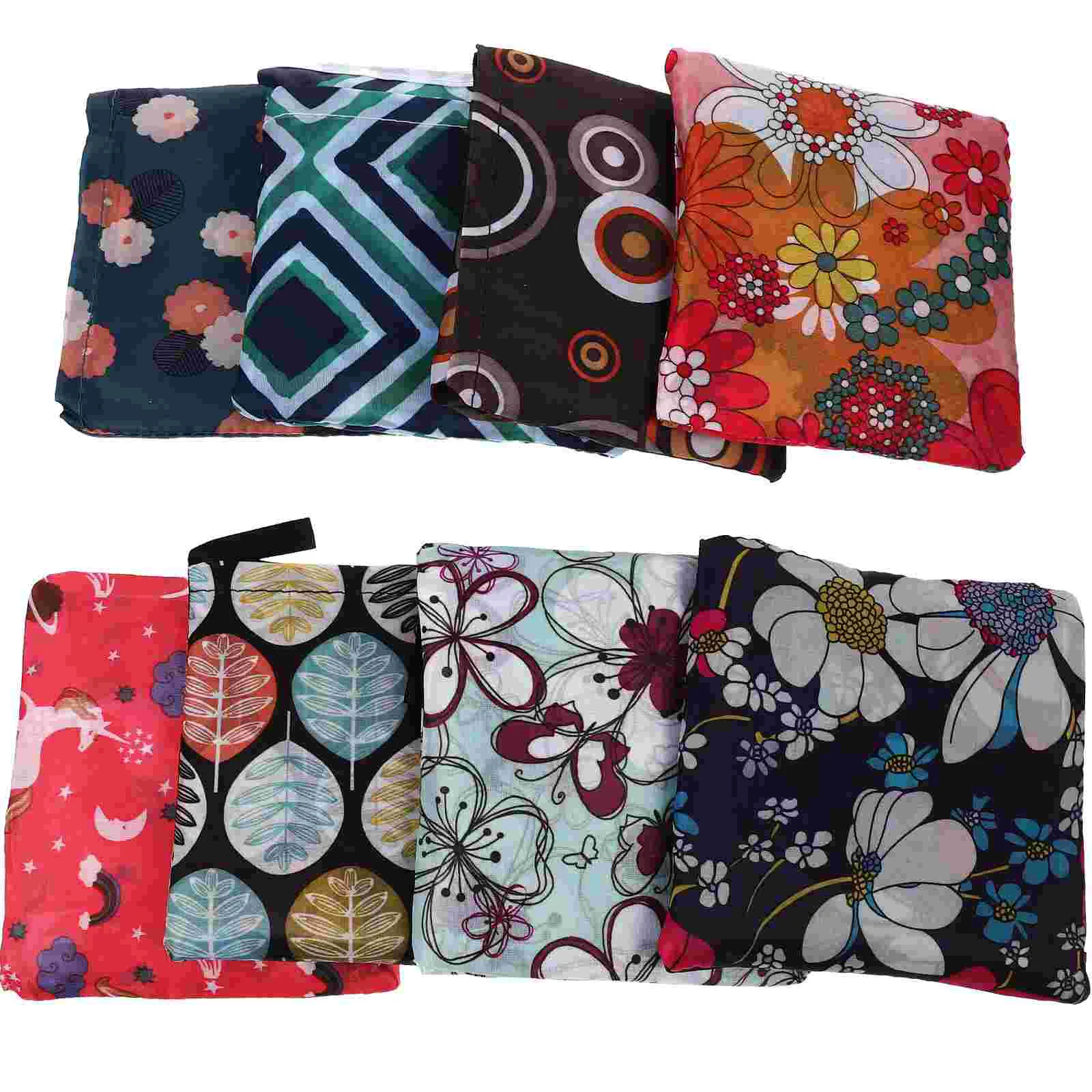 

Bagsgrocery Shopping Tote Reusable Foldable Pouch Cloth Recycling Floral Portable Handbag Washable Produce Veggie Vegetable