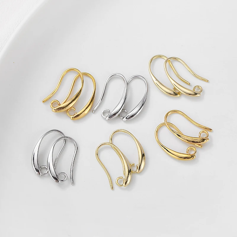 

Простое медное покрытие из настоящего золота и серебра 14K18K, ушной крючок, соединитель, 2 шт. для висячих сережек, аксессуары «сделай сам», мод...