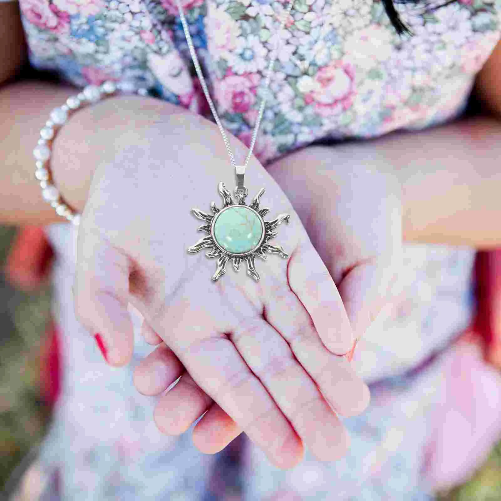 4 Pack Sun Pendant DIY Charm Jewelry Crafting Findings Crystal Choker Bracelet Decorative Ladies