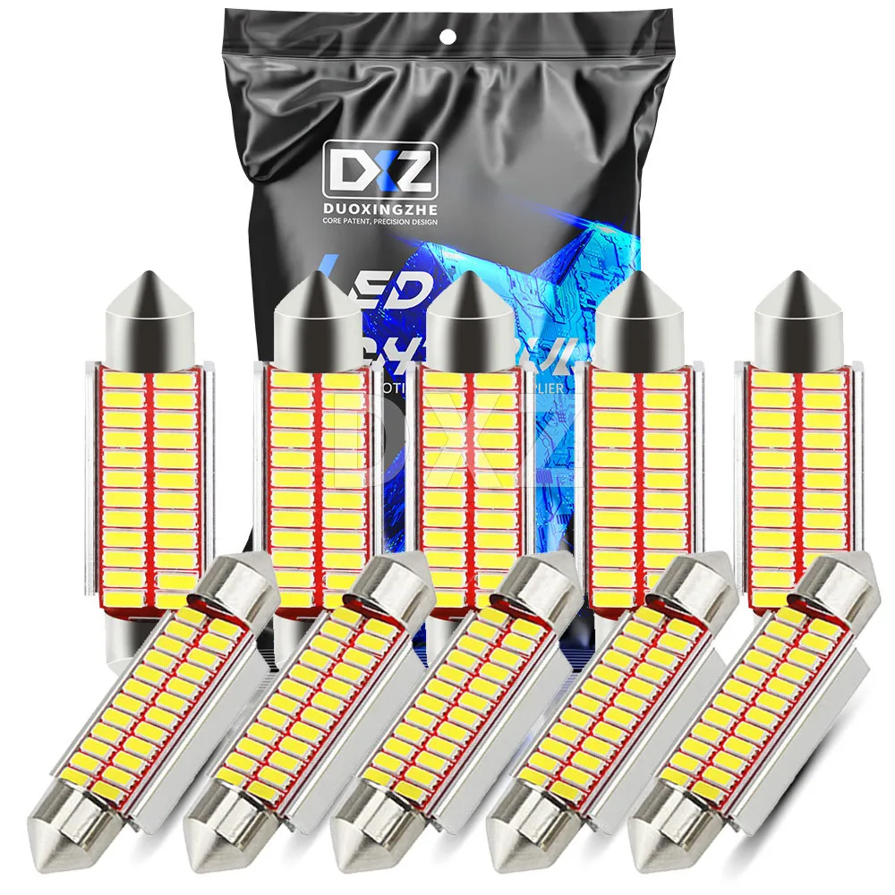 

10pcs 4014 Chips Canbus C5W C10W Led Bulb 31mm 36mm 39mm 41mm Car Festoon Light Interior Dome Reading Lights 6000K Pure White