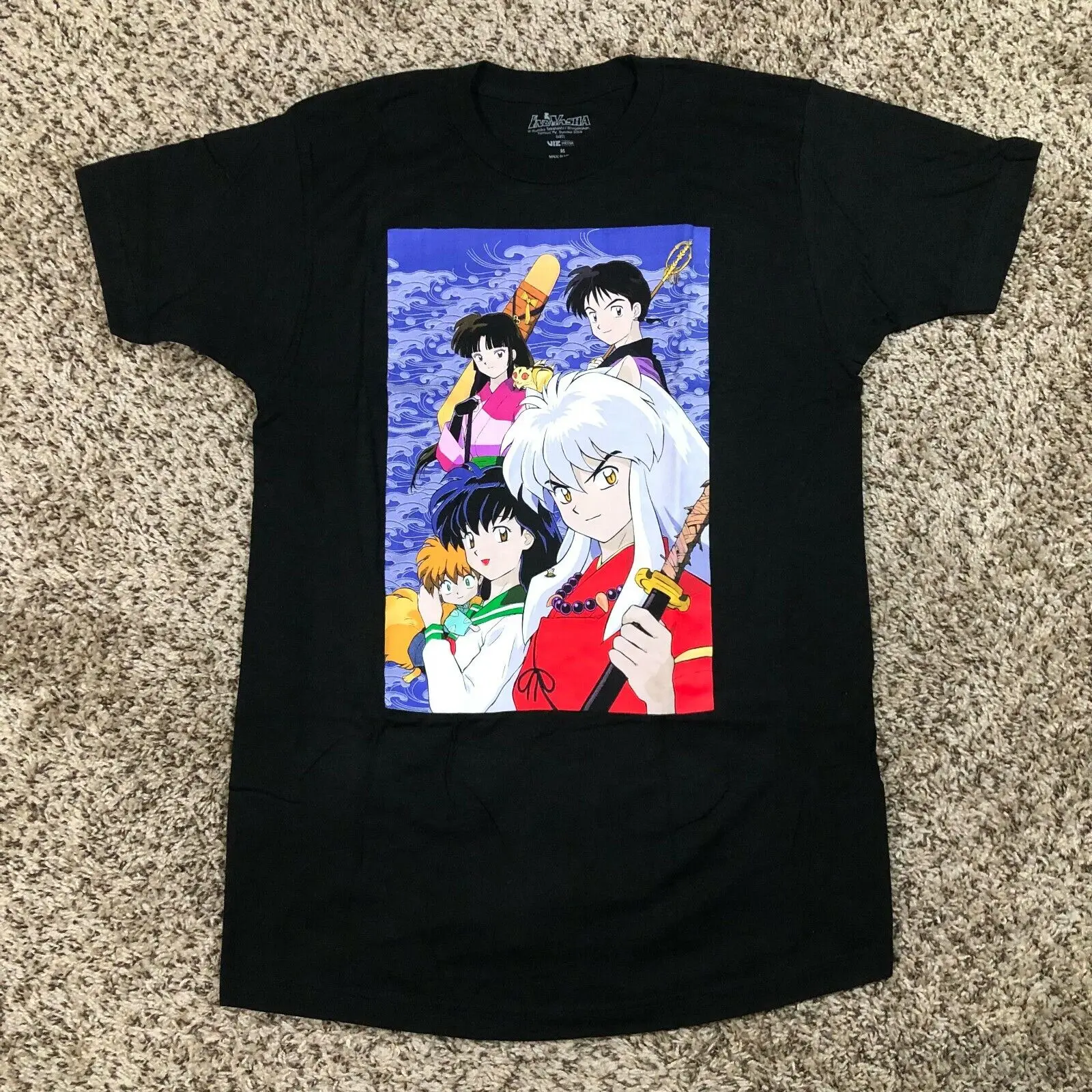 Новая мужская рубашка Inuyasha Sz M черная половина демона 90s Аниме Манга японский каго