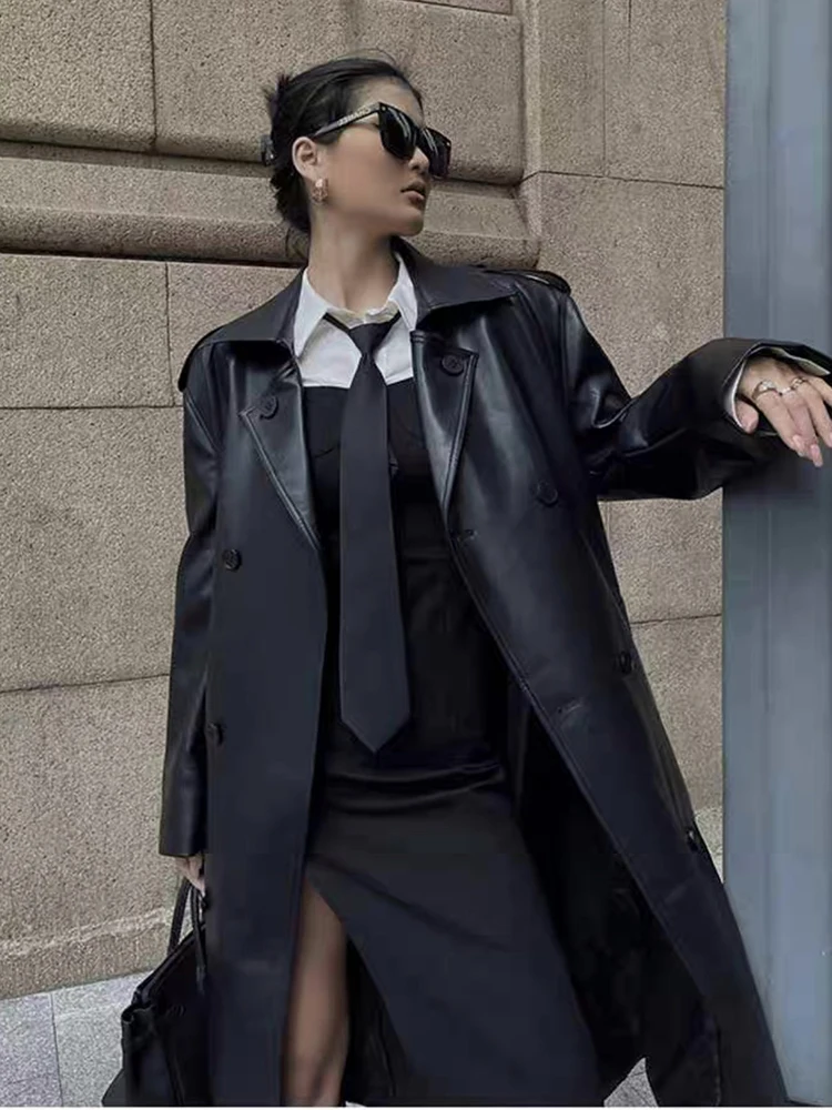 BZVW уличная ветровка женская двубортная куртка с лацканами и поясом со сборкой на