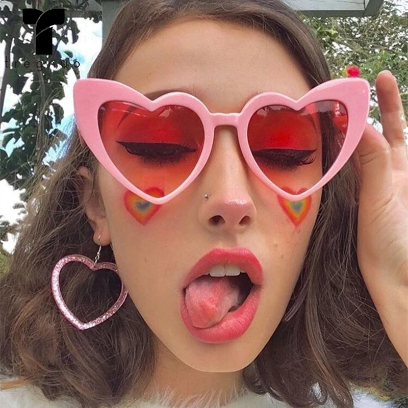 

Love Sunglasses Women Cat Eye Retro Glasses Exaggerate Birthday UV400 Female