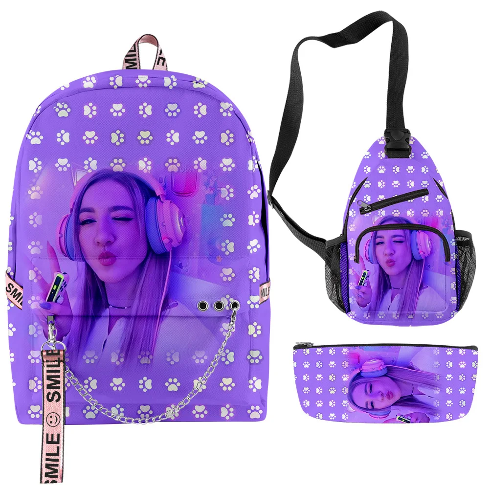 

Hip Hop Novelty Beki Fluffy 3pcs/Set Backpack 3D Oxford Waterproof Notebook multifunction Backpacks Chest Bags Pencil Case