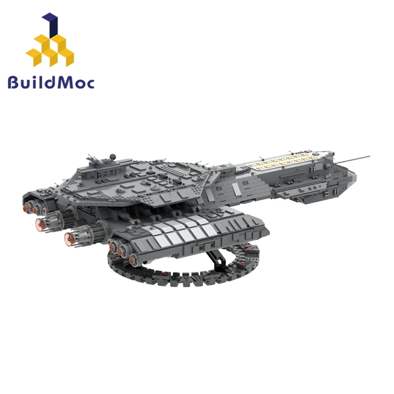 

MOC Space Interstellar Stargateed SG-1 USS Daedalus Spaceships Fleet Building Blocks Transport Airship Model Display Toy For Kid
