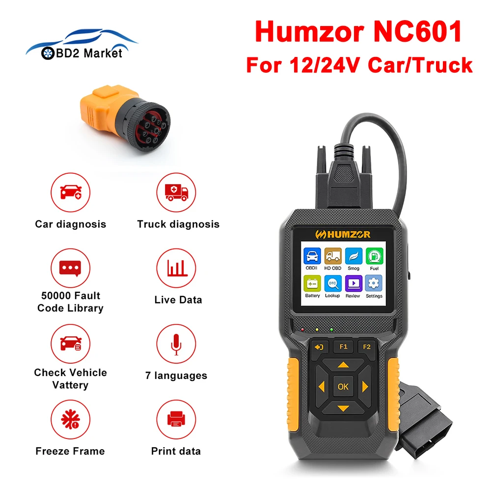 ΠΠ²ΡΠΎΠΌΠΎΠ±ΠΈΠ»ΡΠ½ΡΠΉ Π΄ΠΈΠ°Π³Π½ΠΎΡΡΠΈΡΠ΅ΡΠΊΠΈΠΉ ΡΠΊΠ°Π½Π΅Ρ humΠ·ΠΎΡ NC601, 12 Π/24 Π, OBD 2, J1939, Π΄Π»Ρ Π³ΡΡΠ·ΠΎΠ²ΠΈΠΊΠΎΠ², ODB2 NexzCheck NC 601 ΠΠ²ΡΠΎΠΌΠΎΠ±ΠΈΠ»ΡΠ½ΡΠΉ Π΄ΠΈΠ°Π³Π½ΠΎΡΡΠΈΡΠ΅ΡΠΊΠΈΠΉ ΡΠΊΠ°Π½Π΅Ρ humΠ·ΠΎΡ NC601, 12 Π/24 Π, OBD 2, J1939, Π΄Π»Ρ Π³ΡΡΠ·ΠΎΠ²ΠΈΠΊΠΎΠ², ODB2 NexzCheck NC 601