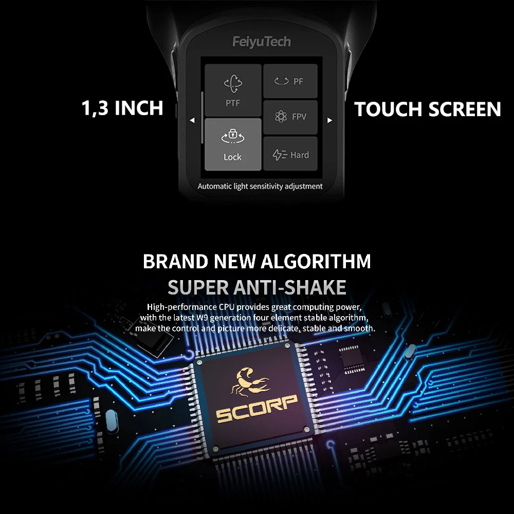 Стабилизатор FeiyuTech Feiyu SCORP с сенсорным экраном для DSLR и беззеркальных камер Sony A7