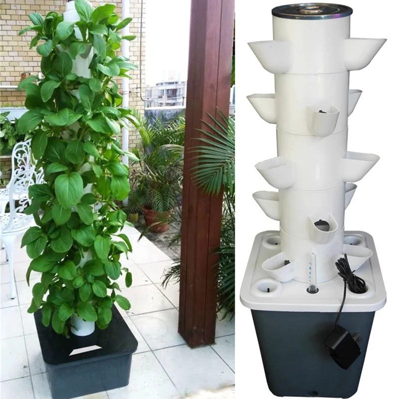 

DIY Balcony Hydroponic Growing System Detachable PP Colonization Cups Home Garden Farm Greenhouse Vertical Tower Planter