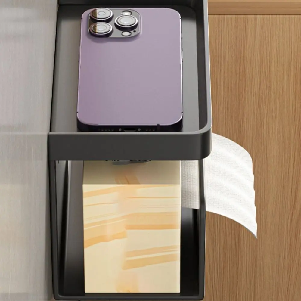 Держатель для туалетной бумаги металлический черный