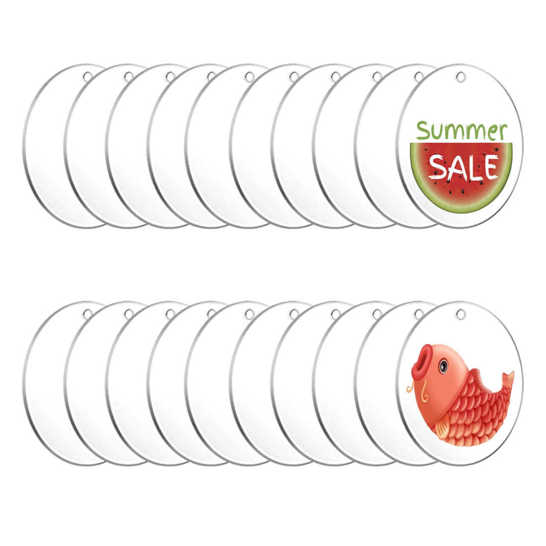 

Acrylic Blank Keychains for Vinyl Circle Disc With Hole 30 pcs DIY Christmas Ornaments Jewelry Finding Charm Engrave Artwork