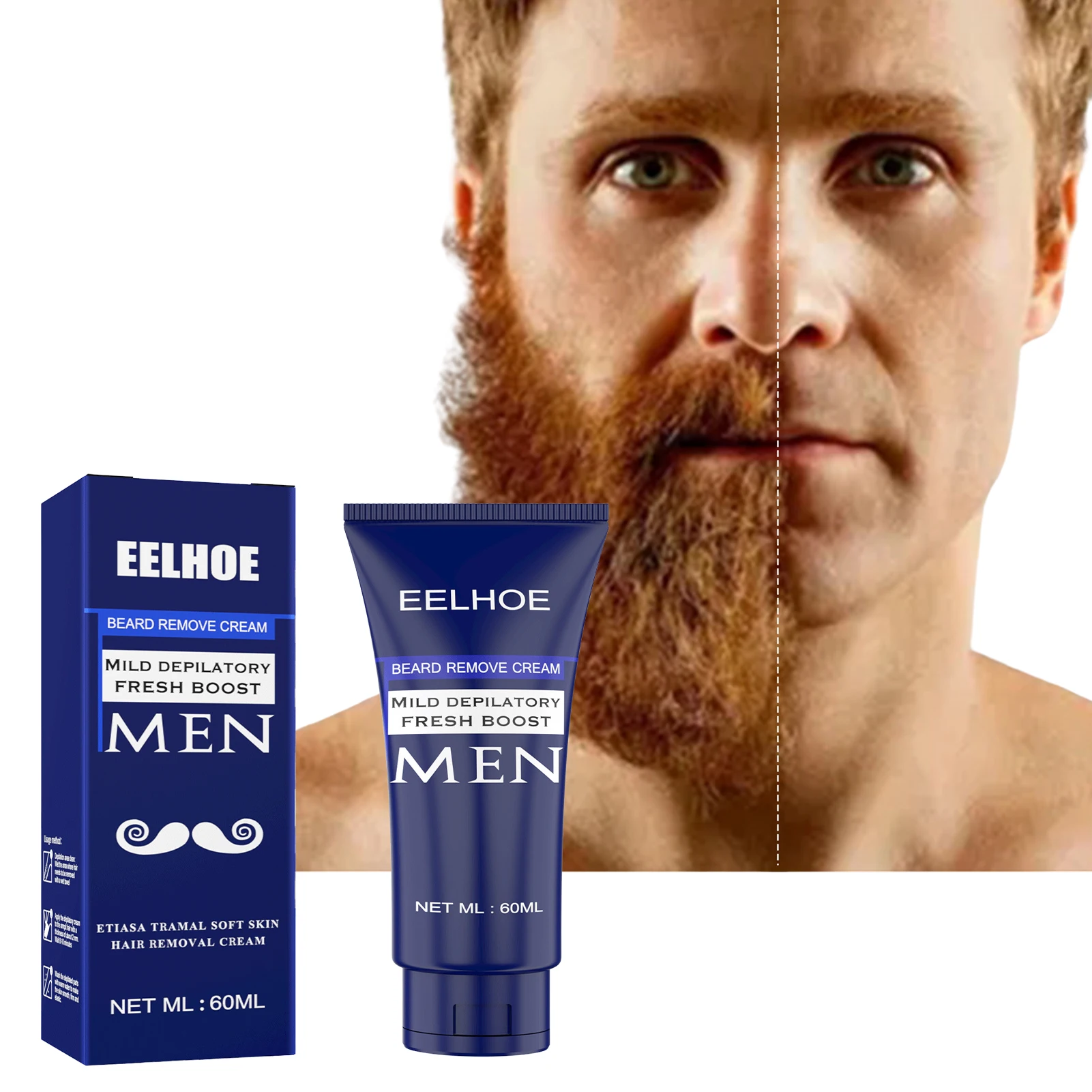 

Men Hair Removal Cream Professional Painless Removal Beard Legs Chest Underarms Epilator Epilation Cream