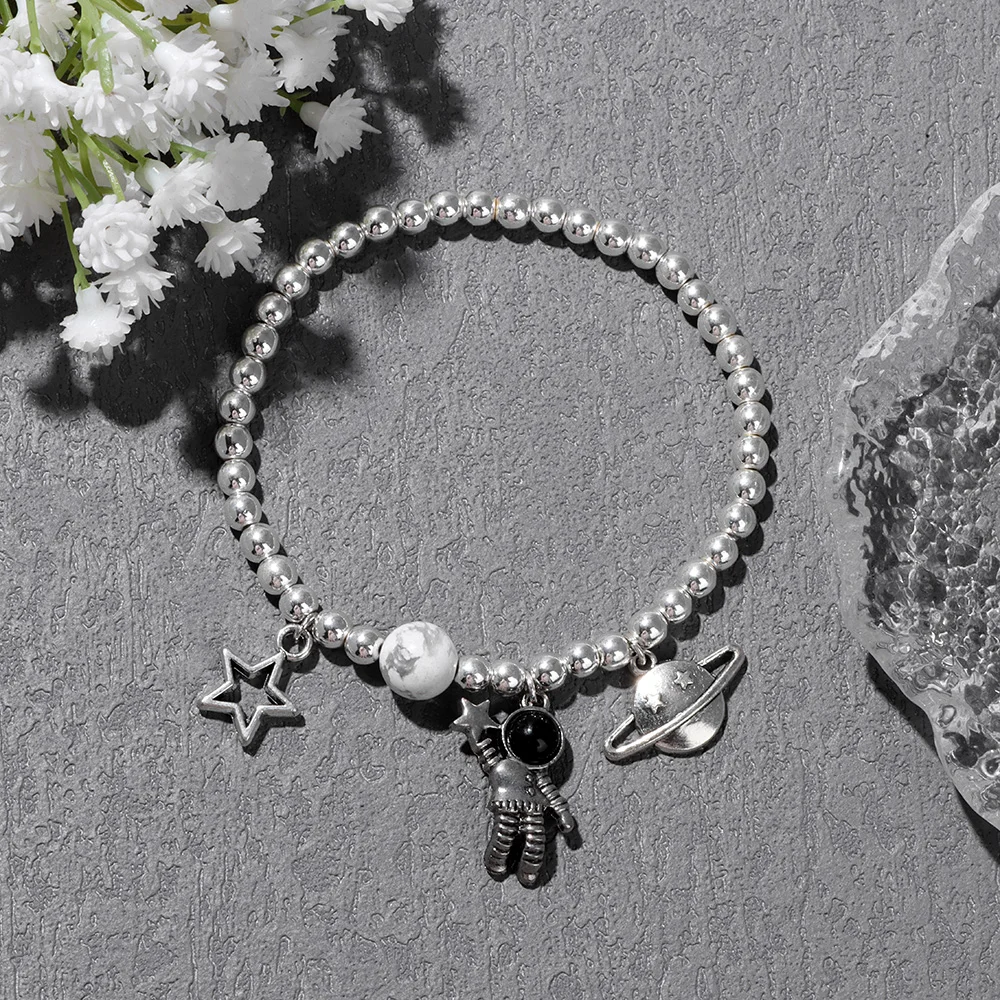 Браслет с бусинами из гематита браслет натурального халцедона подвеской в виде