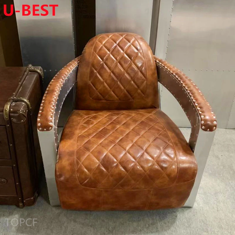 American Leather Vintage Home Aluminum Single Sofa Chair