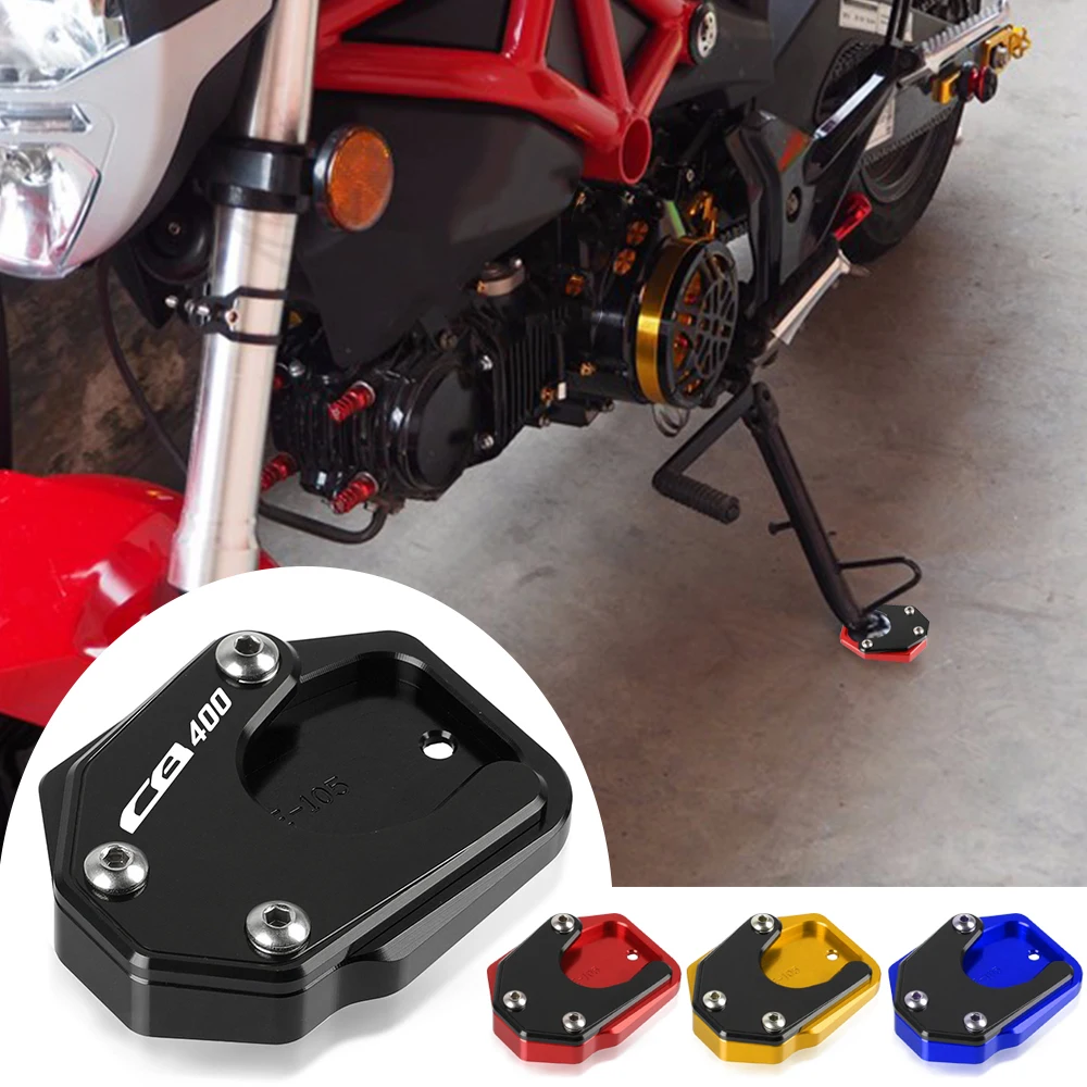 

Motorcycle Accessories For HONDA CB 400 CB400 2008 2009 2010 2011 2012 Side Stand Enlarge Plate Kickstand Extension Protection