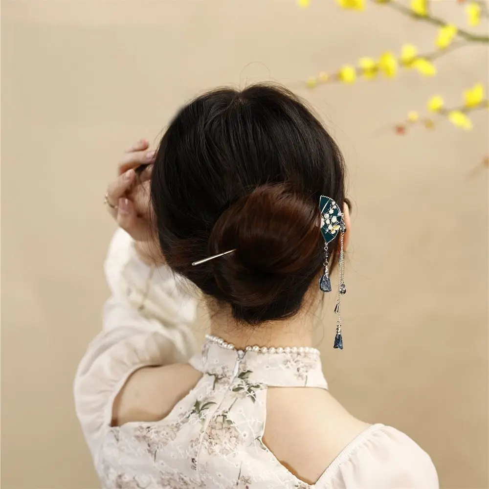 

Fan Pearl Sector Girl Hair Accessories Ancient Headwear Chinese Style Headwear Hanfu Hair Sticks Ancient Style Hairpin