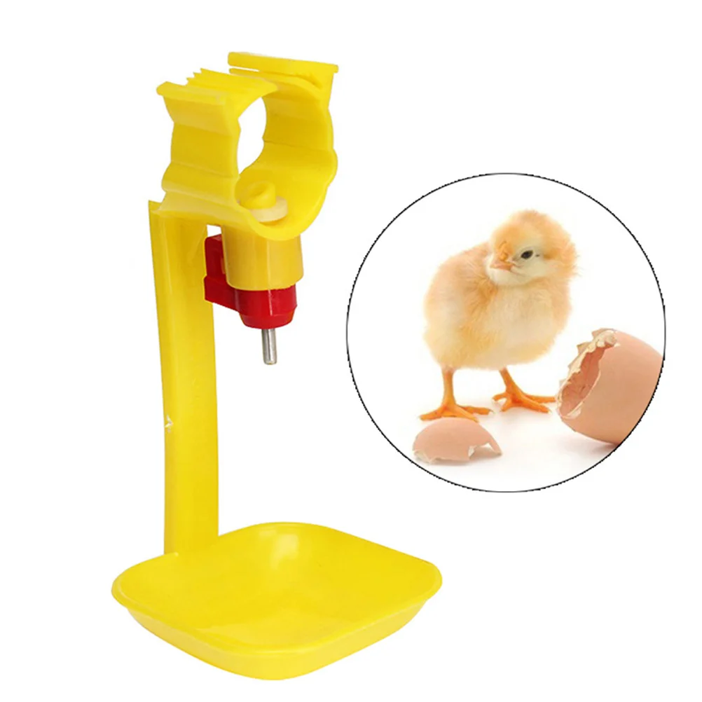 

4pcs Plastic Automatic Chicken Waterer Hanging Cup Poultry Equipment for Chicken Goose (Yellow)
