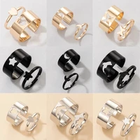 new gold silver color couple rings set for wome men butterfly heart rings gift friend fashion jewelry 2022 trendy mens rings