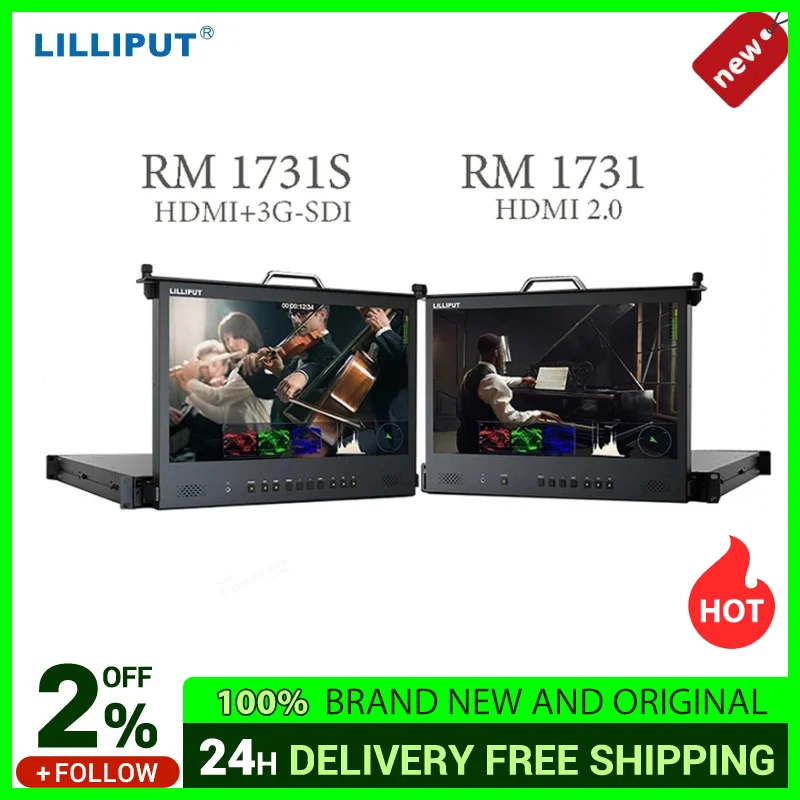 

LILLIPUT RM-1731/1731S 17,3 "1RU Pull-out стоечный монитор для вещания и прямой трансляции с дистанционным управлением HDMI2.0 3G-SDI