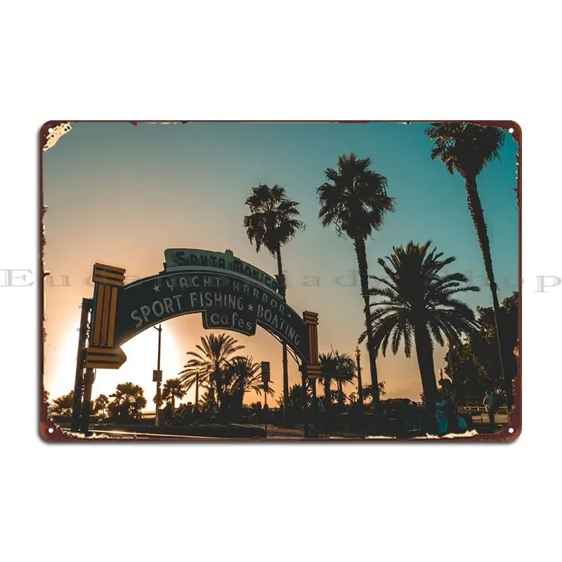Санта Моника Пирс Знак Металлический Печать Настенный Декор Живопись Гараж