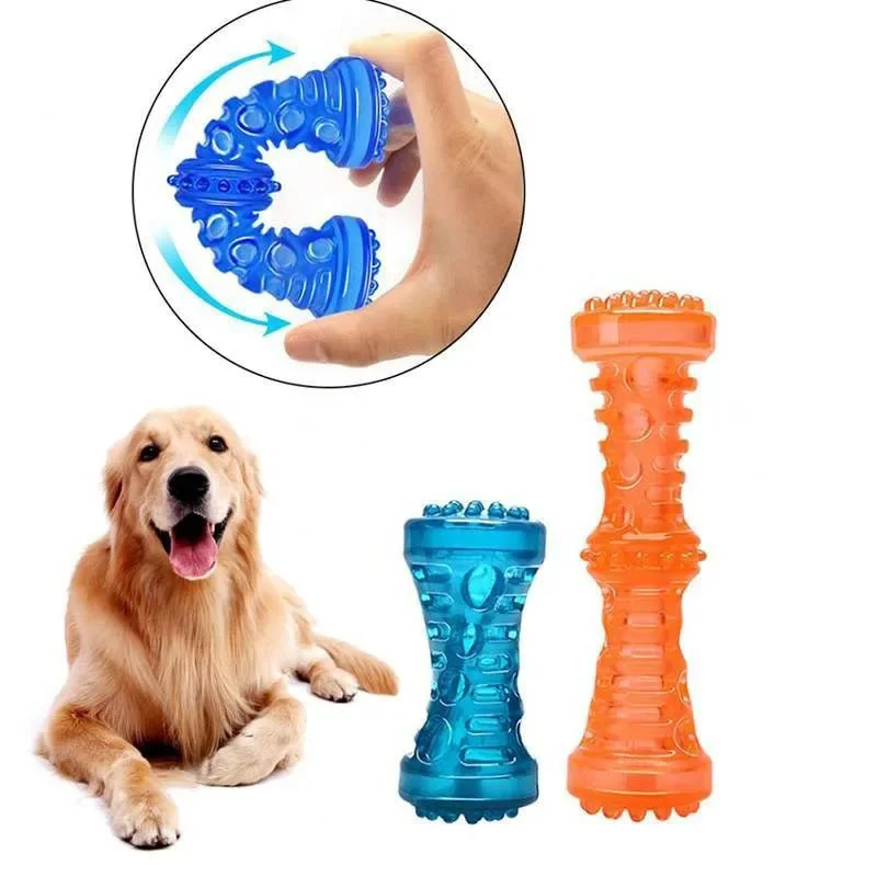

Large Dog Bone Rubber Pet Toy Sound Strong Bite-Resistant Pets Toys Train Teeth Clean Chewing Accessories