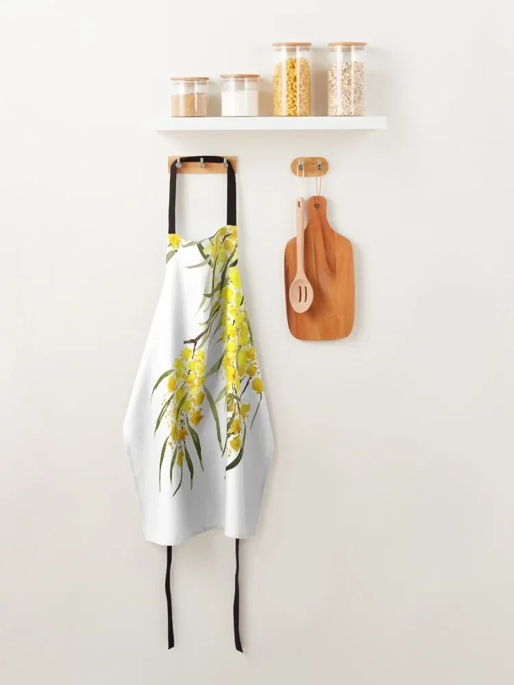 Золотой цветочный акварельный фартук для парикмахерской милый кухонный