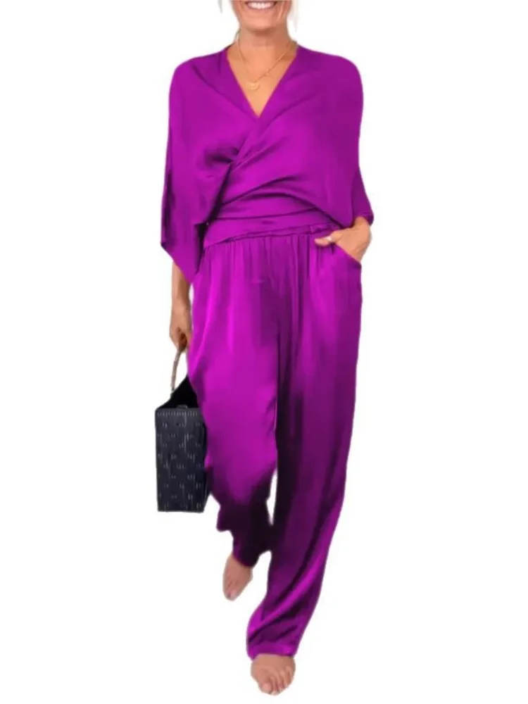 Женский комплект FUXIONGFU однотонный полиэстер