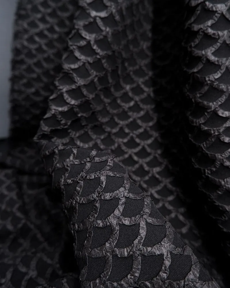 

Жаккардовая ткань с мягким тиснением, черная Русалка, дизайн, швейный материал, ткань для платья, одежды, 150 см, продается по метру