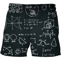3d printed shorts casual men women mathematical formula shorts men street harajuku retro shorts funny swimming trunks shorts