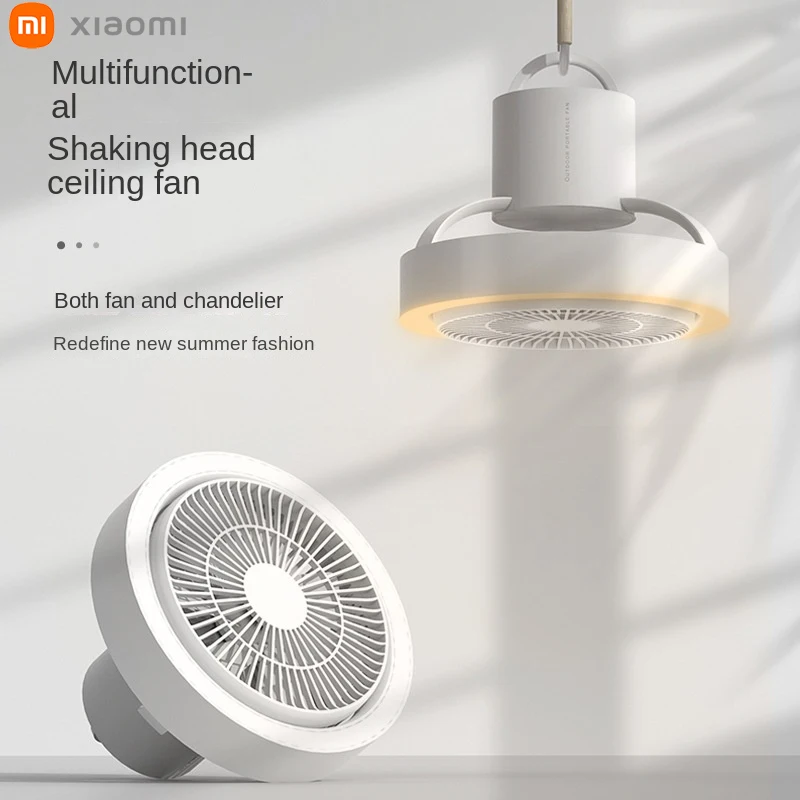 

XiaomiRemote Control Fan Mute Household Ceiling Fan Wireless Outdoor Camping Light Fan Builtin 4000mAh Battery for All Night Use