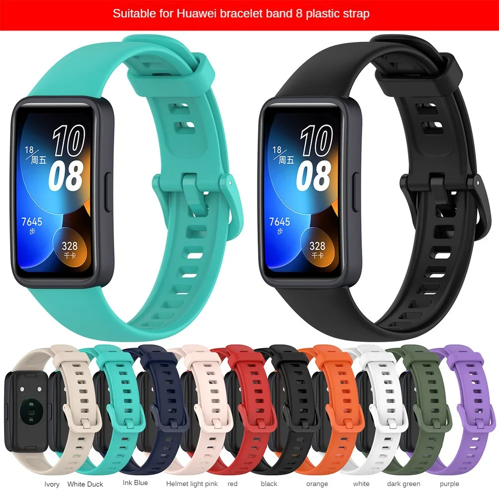 

Watchband For HUAWEI Band 8 Smart Watch Breathable Sweatproof Waterproof Sports Soft Silicone Watch Strap Watch Accessories