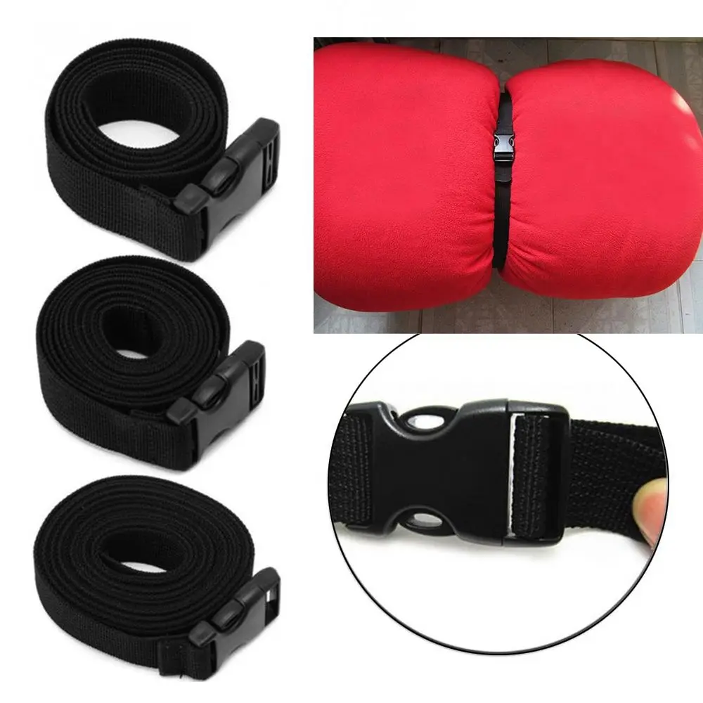 

Черный прочный нейлоновый дорожный завязываемый груз для багажа ремешок для ресниц с пряжкой для камеры Наборы для путешествий уличный инс...