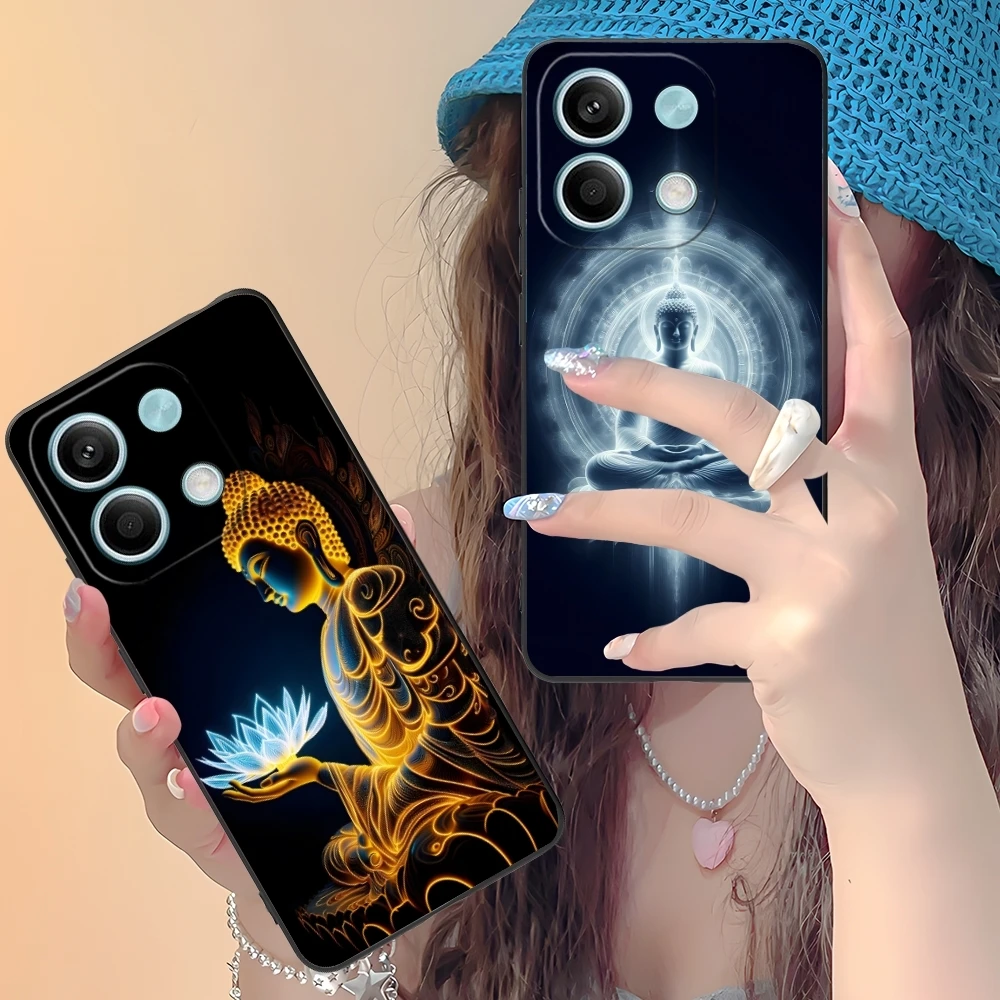 Чехол для мобильного смартфона Buddyism Xiaomi Redmi 14 13 13C 12 12C 10 10C A1 A2 A3 Plus 5G черный мягкий