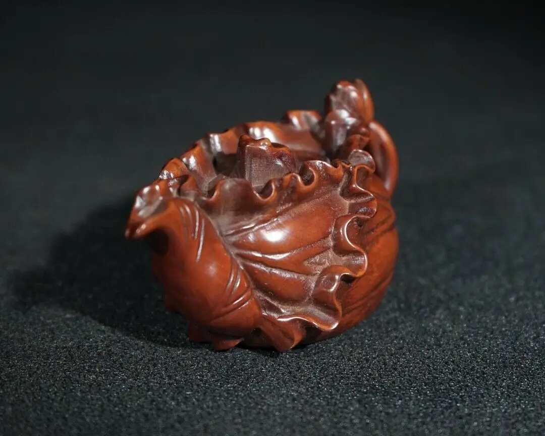 Китайская резная вручную статуя чайника из натурального бокса |