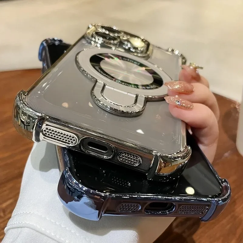 Противоударный чехол с магнитным кронштейном для iPhone 15 16 11 12 13 14 Pro Max Plus Magsafe