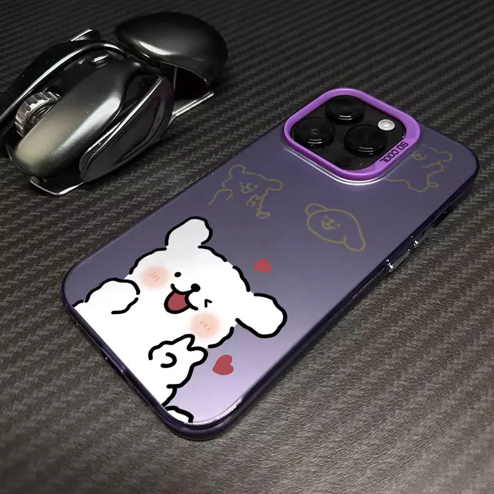 j kolorowa srebrna zabawna para psa Etui na telefon do Samsung Galaxy S24 Ultra S10 S20 S22 Plus S21 S23 FE Wstrząsoodporna twarda obudowa