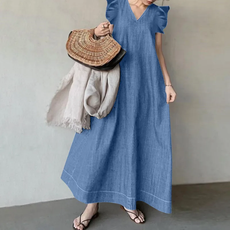 

New Style Women's Long Dress Spring Summer Vestido Y2k Fashionable Simple Korea Casual Loose Elegant Dress A-line Robe платье