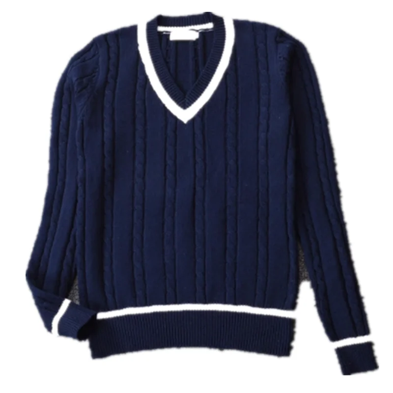 Школьная форма Jk для мальчиков и девочек трикотажный пуловер с V-образным вырезом